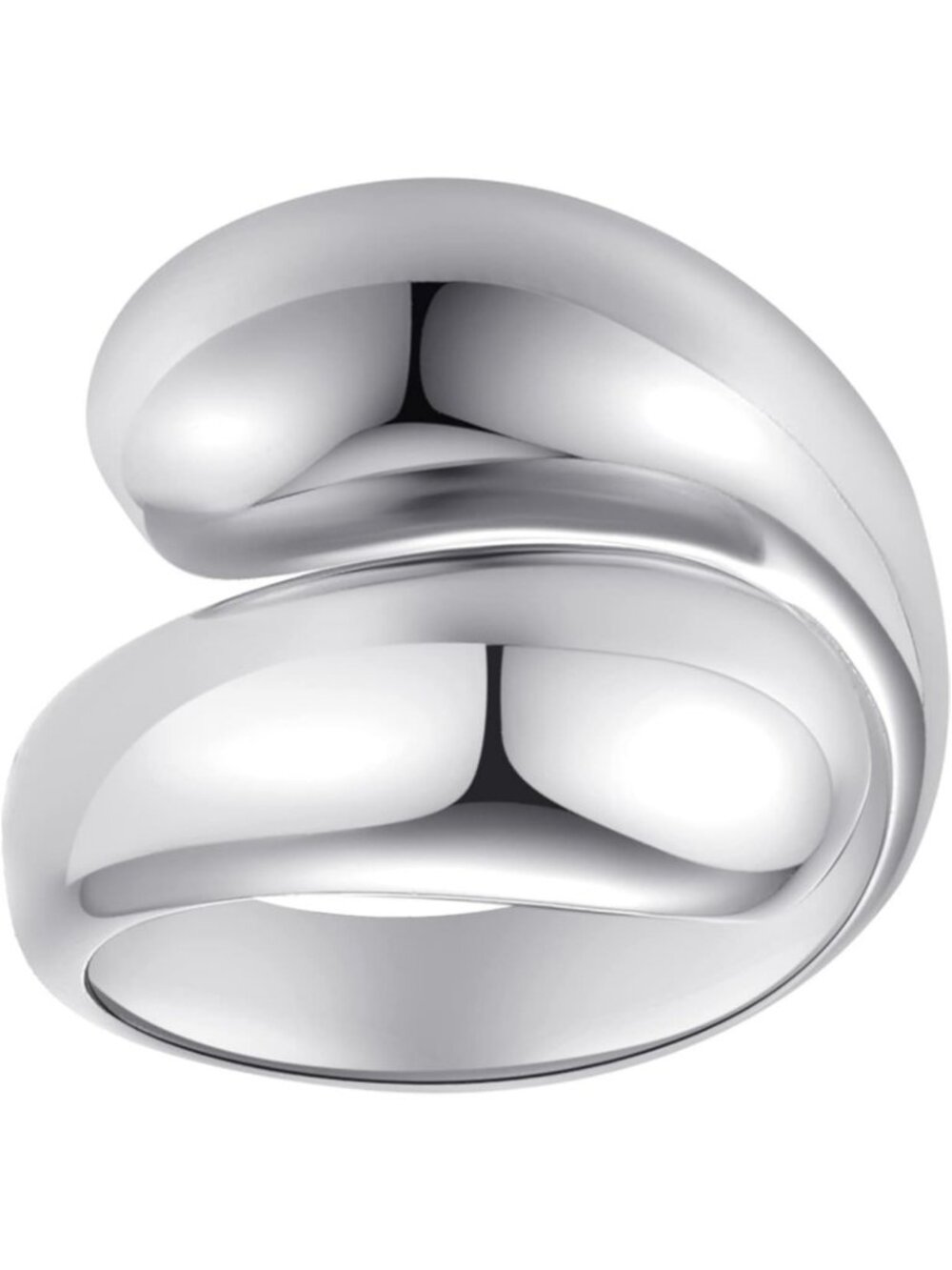 Chunky Gold Wrap Around Ring | Thick Bypass Dome Statement Ring | Adjustable